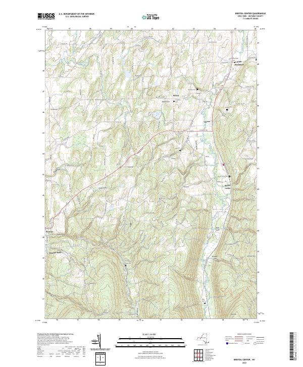 US Topo 7.5-minute map for Bristol Center NY