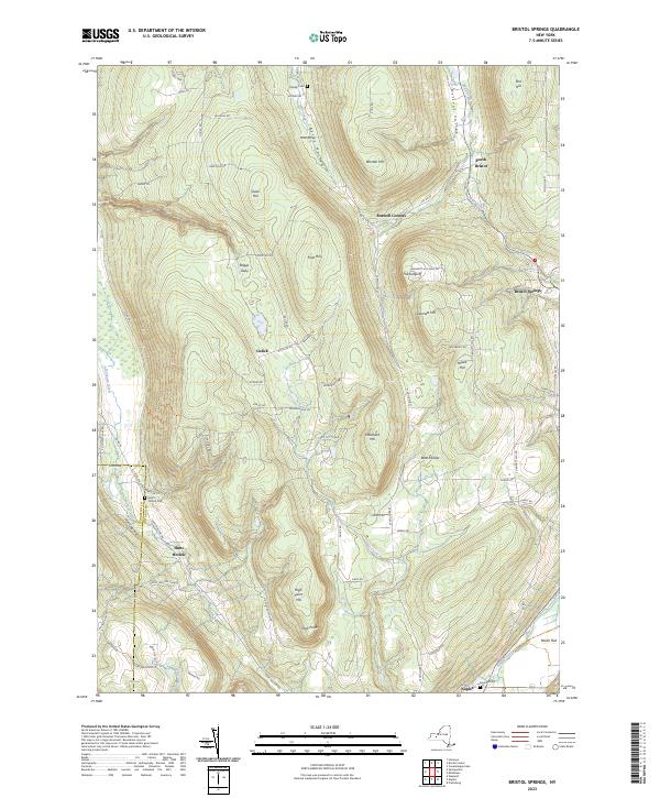 US Topo 7.5-minute map for Bristol Springs NY