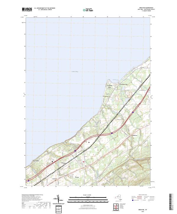 US Topo 7.5-minute map for Brocton NY