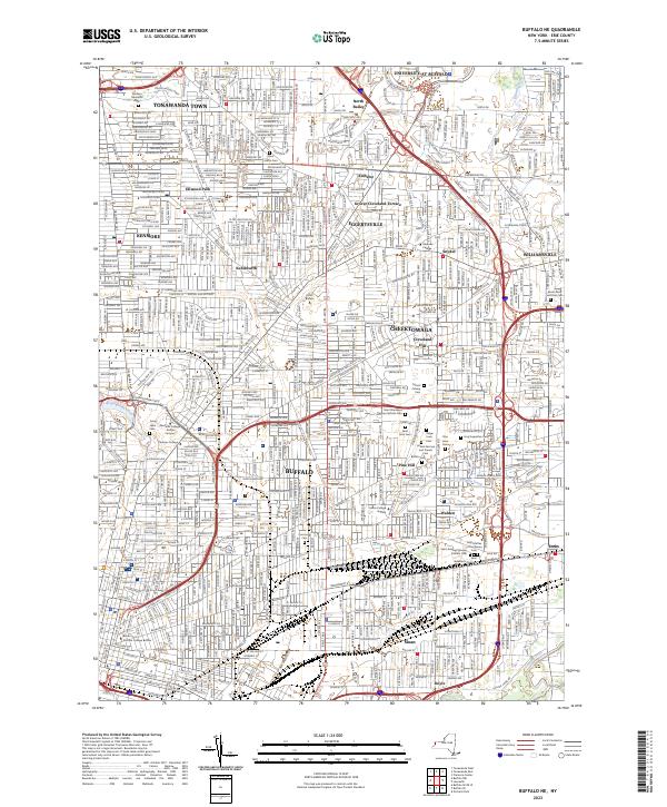 US Topo 7.5-minute map for Buffalo NE NY