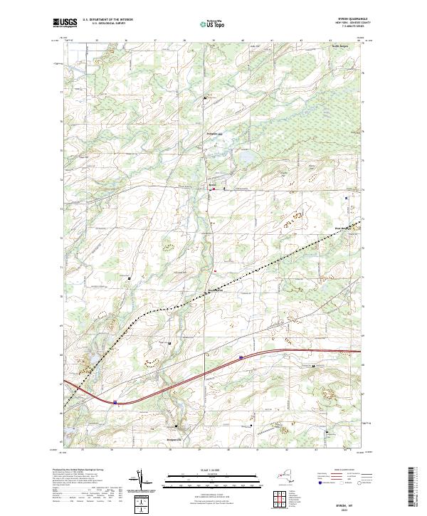 US Topo 7.5-minute map for Byron NY