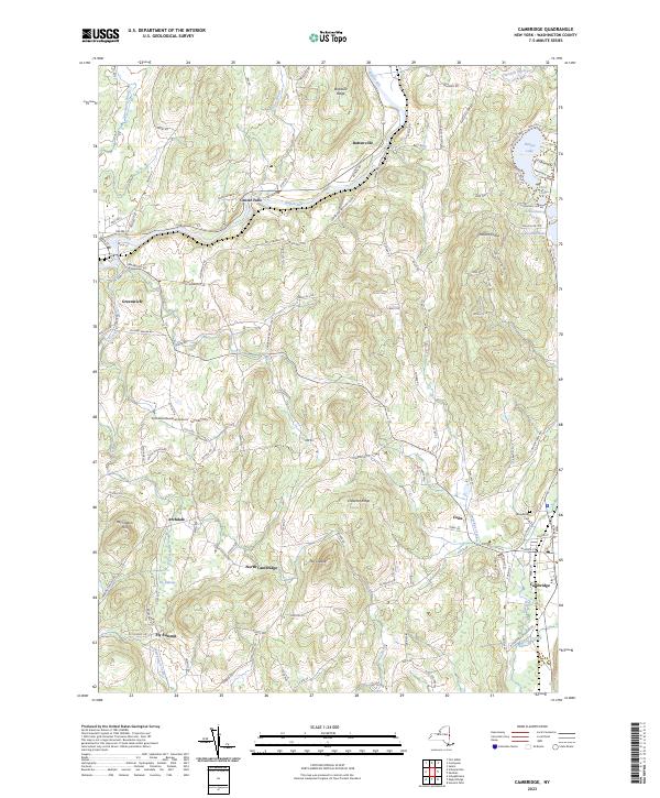 US Topo 7.5-minute map for Cambridge NY