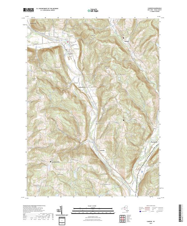 US Topo 7.5-minute map for Candor NY