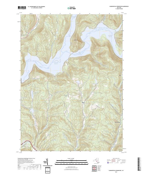 US Topo 7.5-minute map for Cannonsville Reservoir NY