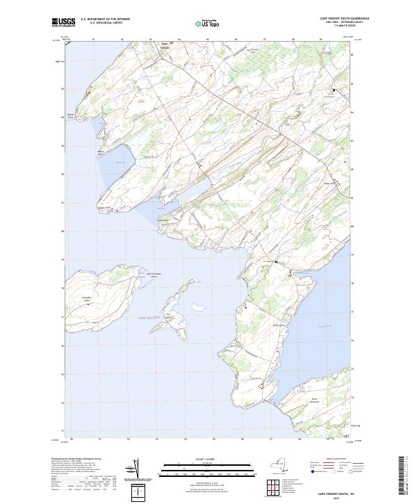 US Topo 7.5-minute map for Cape Vincent South NY