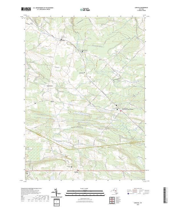 US Topo 7.5-minute map for Carlisle NY