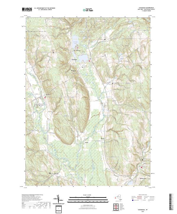 US Topo 7.5-minute map for Cassadaga NY