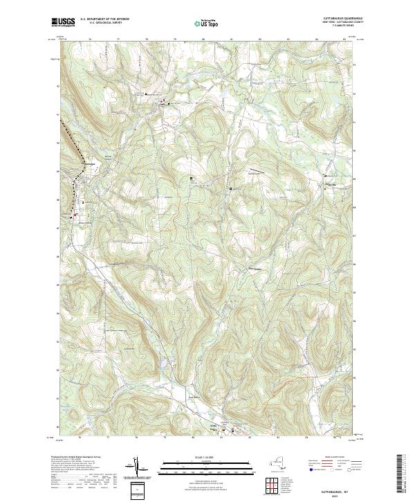 US Topo 7.5-minute map for Cattaraugus NY