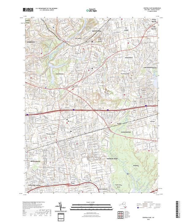 US Topo 7.5-minute map for Central Islip NY