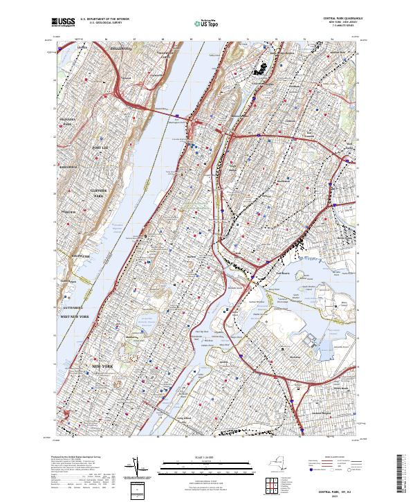 US Topo 7.5-minute map for Central Park NYNJ