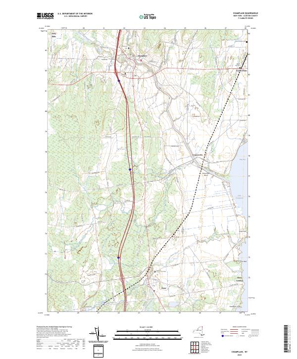 US Topo 7.5-minute map for Champlain NY