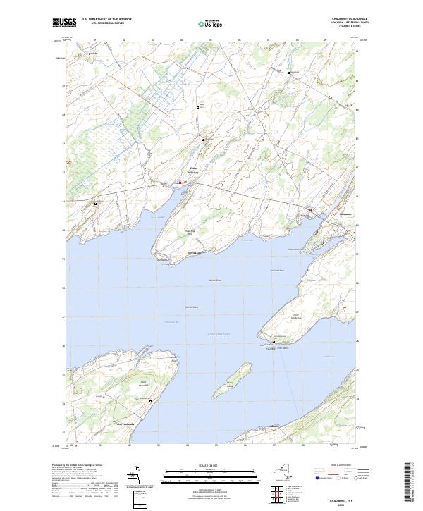 US Topo 7.5-minute map for Chaumont NY