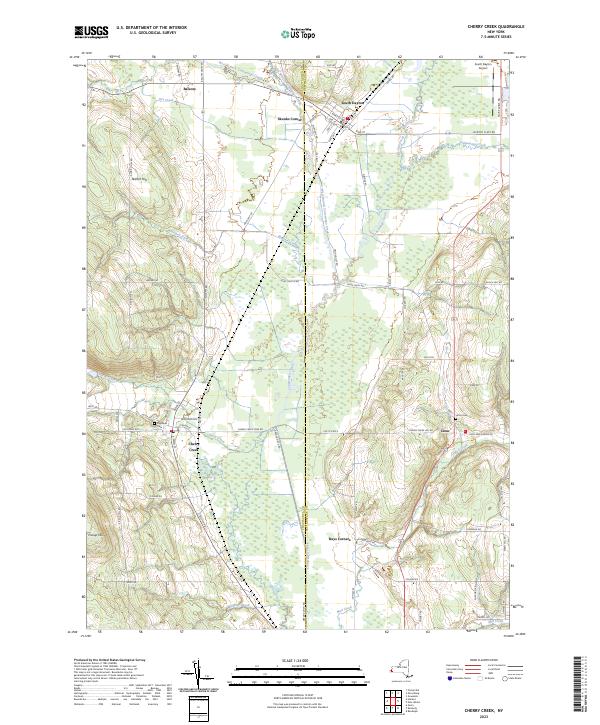 US Topo 7.5-minute map for Cherry Creek NY