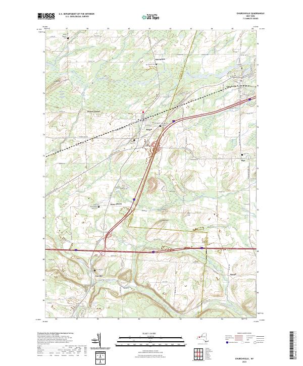 US Topo 7.5-minute map for Churchville NY