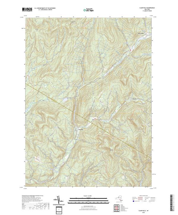 US Topo 7.5-minute map for Claryville NY