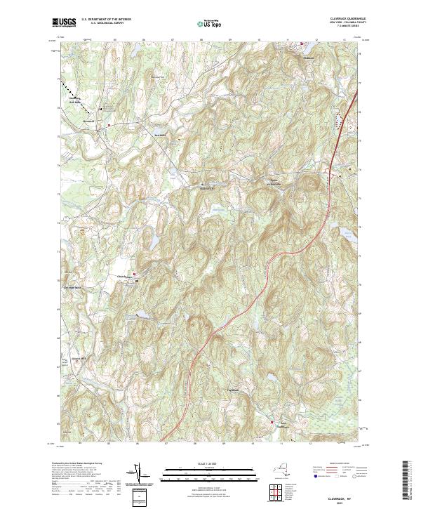 US Topo 7.5-minute map for Claverack NY