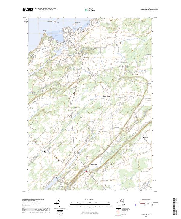 US Topo 7.5-minute map for Clayton NY