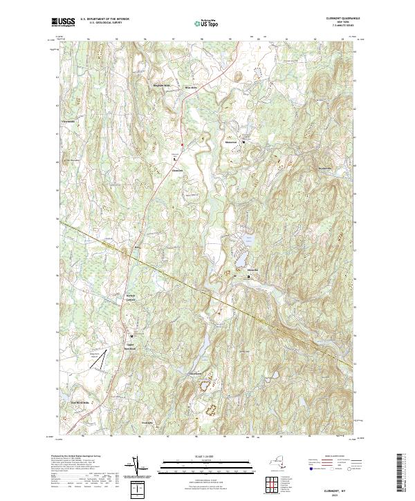 US Topo 7.5-minute map for Clermont NY