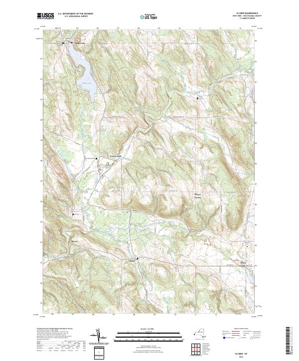 US Topo 7.5-minute map for Clymer NY