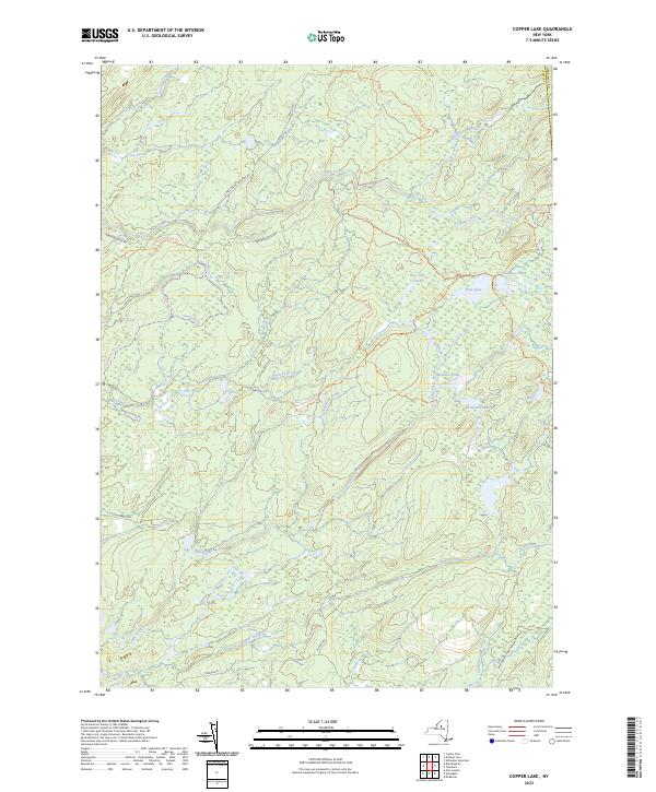 US Topo 7.5-minute map for Copper Lake NY