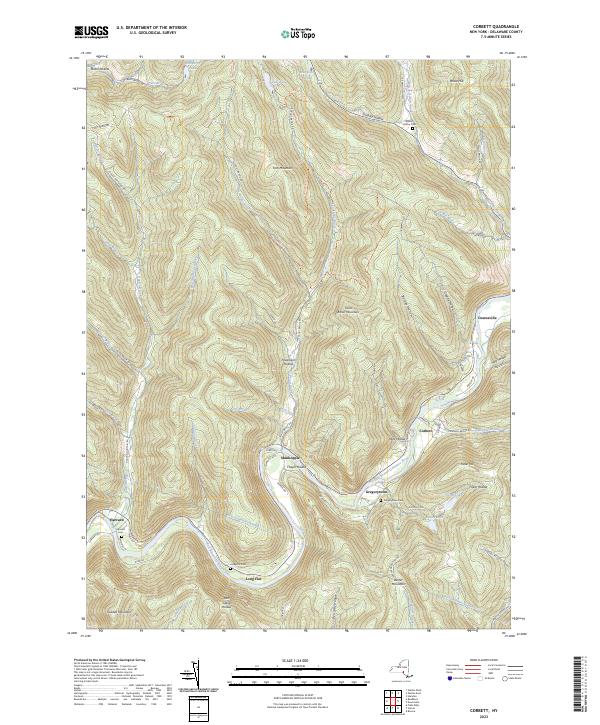 US Topo 7.5-minute map for Corbett NY