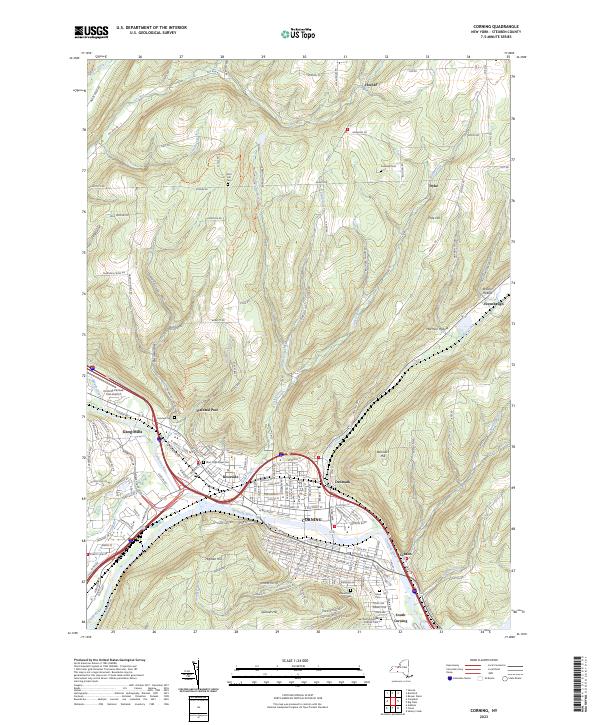 US Topo 7.5-minute map for Corning NY