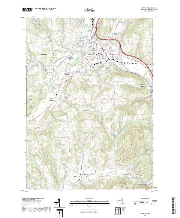 US Topo 7.5-minute map for Cortland NY