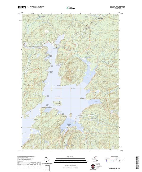 US Topo 7.5-minute map for Cranberry Lake NY