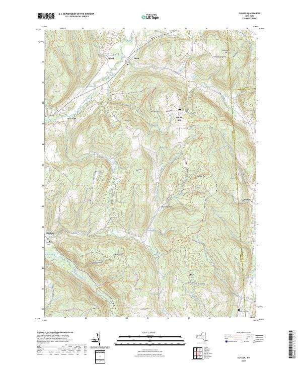 US Topo 7.5-minute map for Cuyler NY