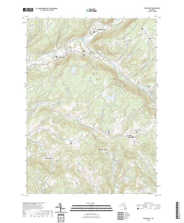 US Topo 7.5-minute map for Davenport NY