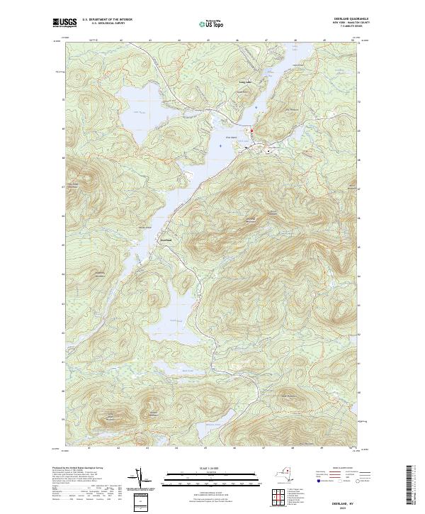 US Topo 7.5-minute map for Deerland NY