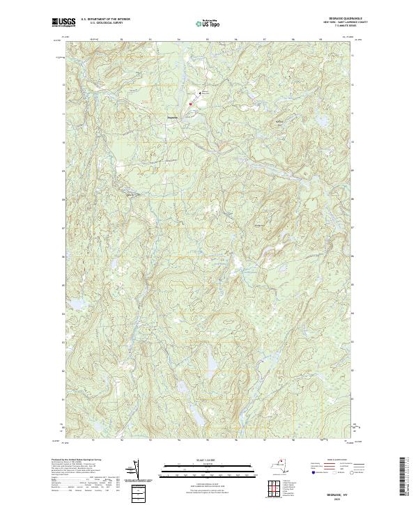 US Topo 7.5-minute map for Degrasse NY