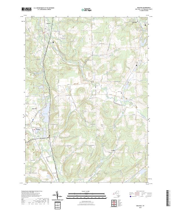 US Topo 7.5-minute map for Delevan NY