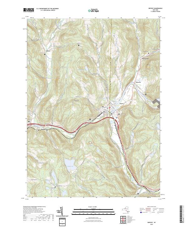 US Topo 7.5-minute map for Deposit NY