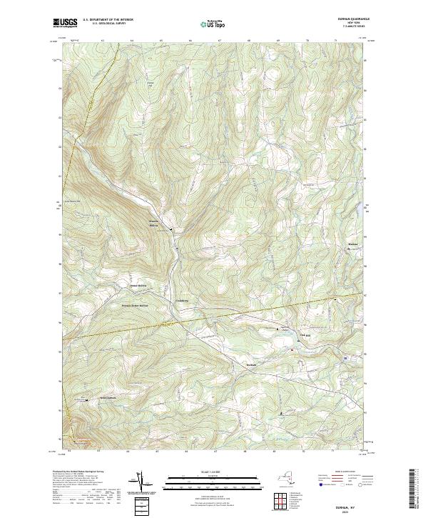 US Topo 7.5-minute map for Durham NY