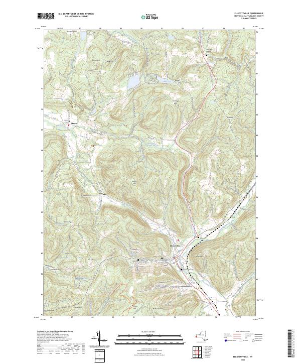 US Topo 7.5-minute map for Ellicottville NY