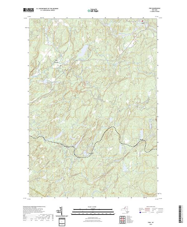 US Topo 7.5-minute map for Fine NY