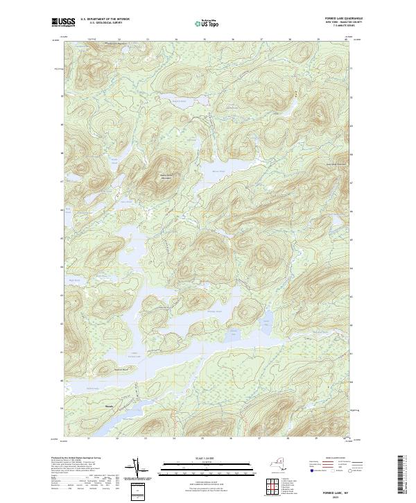 US Topo 7.5-minute map for Forked Lake NY