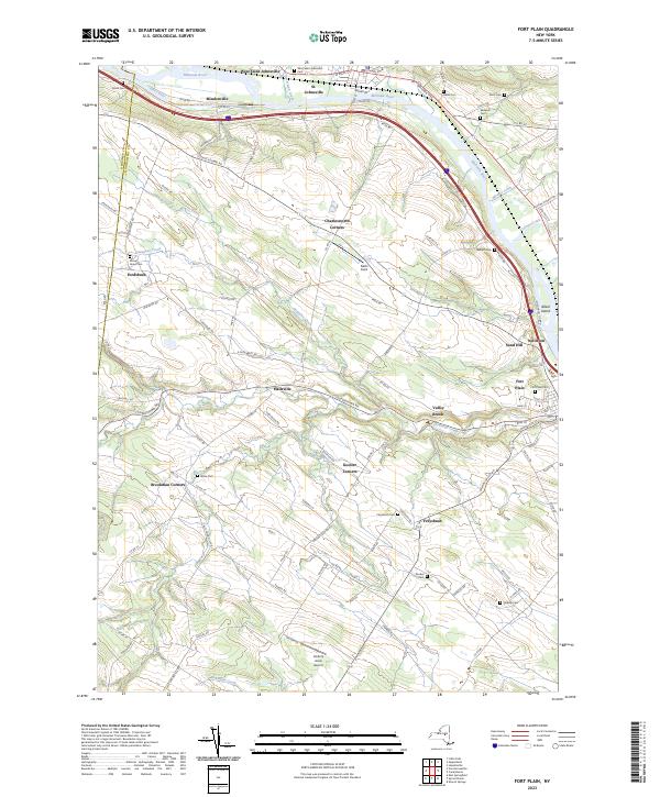 US Topo 7.5-minute map for Fort Plain NY