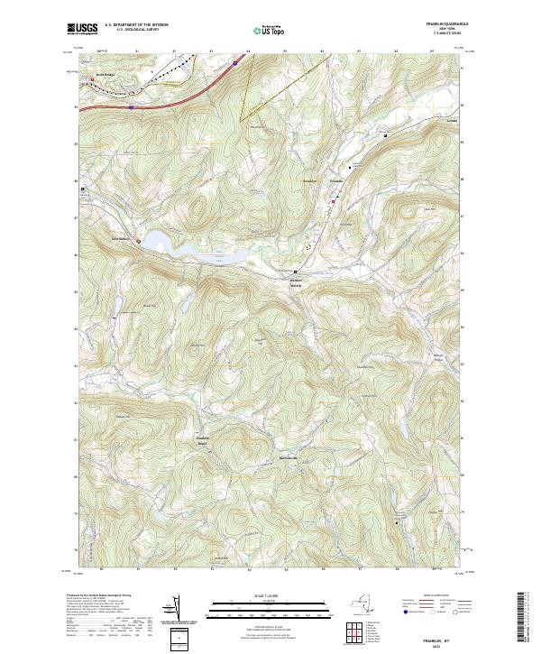 US Topo 7.5-minute map for Franklin NY