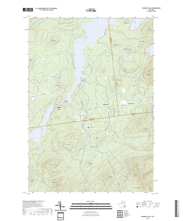 US Topo 7.5-minute map for Franklin Falls NY