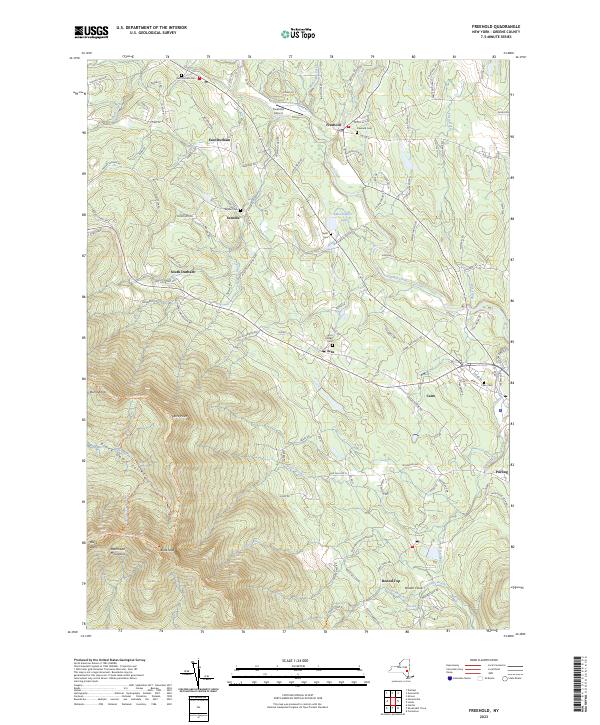 US Topo 7.5-minute map for Freehold NY