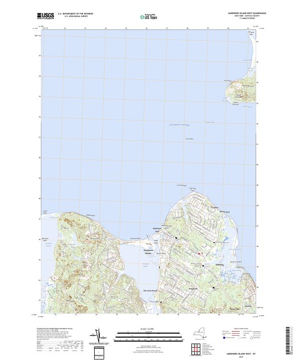 US Topo 7.5-minute map for Gardiners Island West NY