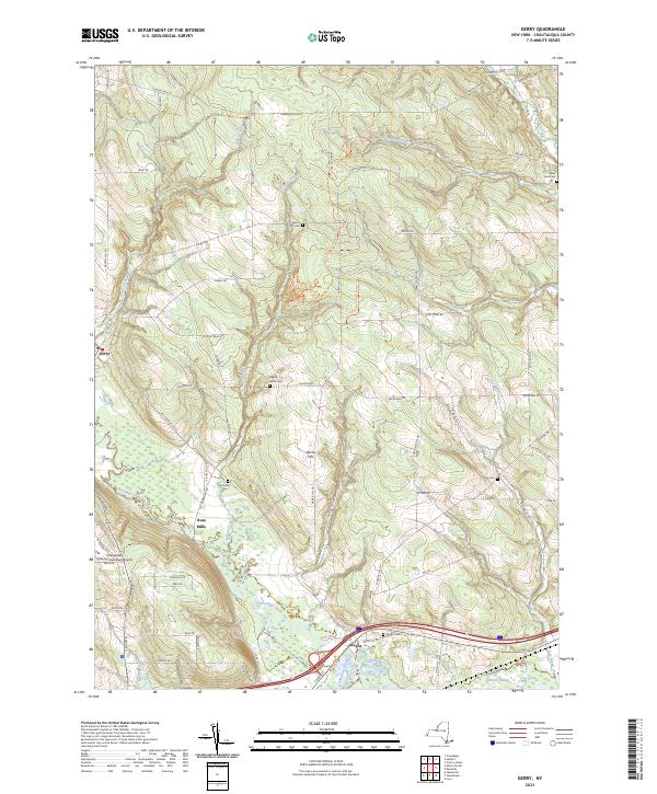 US Topo 7.5-minute map for Gerry NY