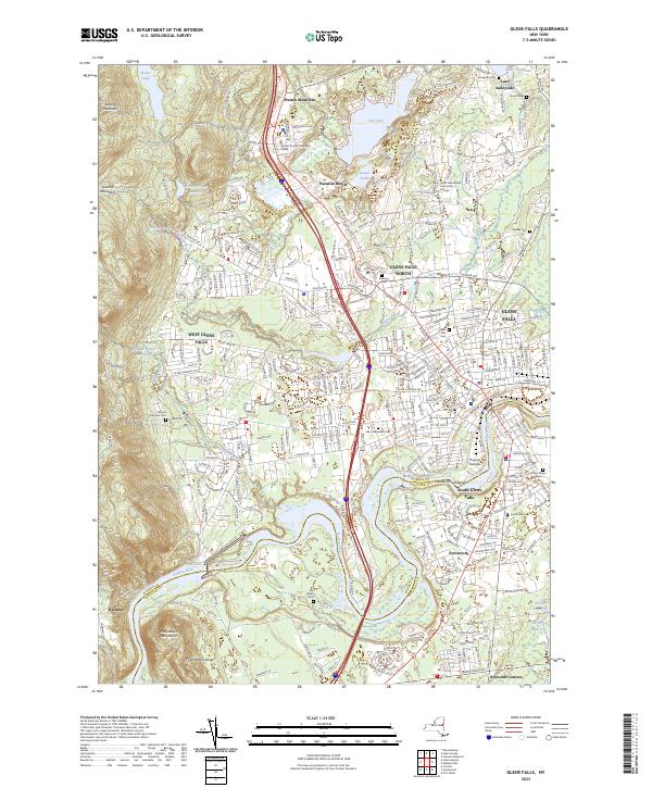 US Topo 7.5-minute map for Glens Falls NY