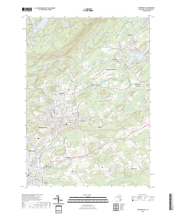 US Topo 7.5-minute map for Gloversville NY