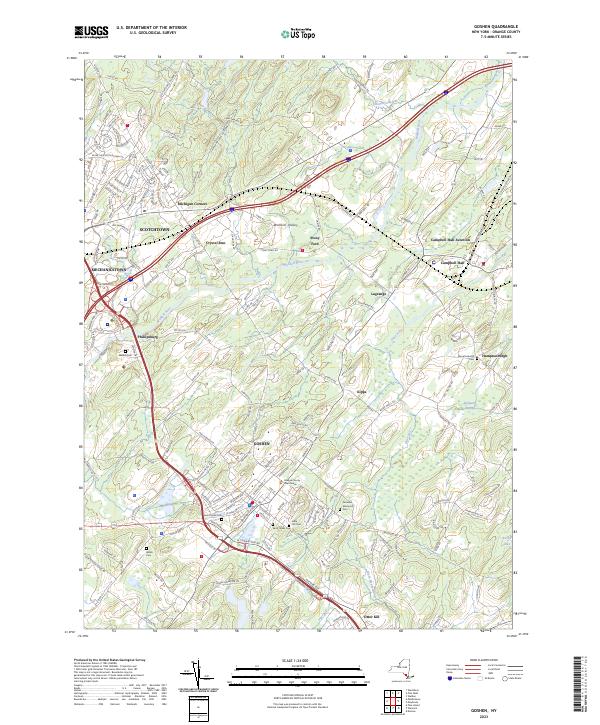 US Topo 7.5-minute map for Goshen NY