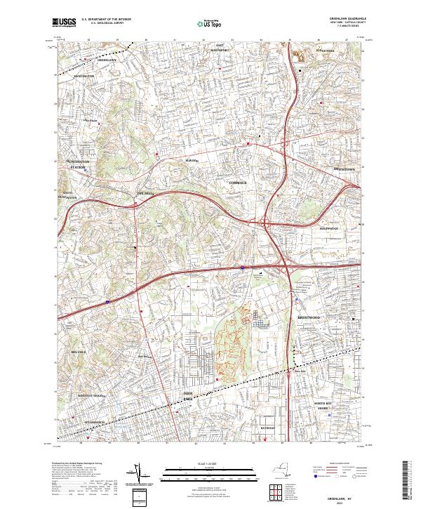 US Topo 7.5-minute map for Greenlawn NY