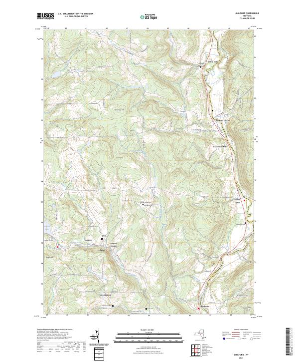 US Topo 7.5-minute map for Guilford NY