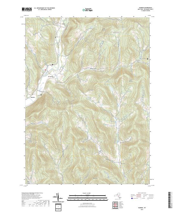 US Topo 7.5-minute map for Hamden NY